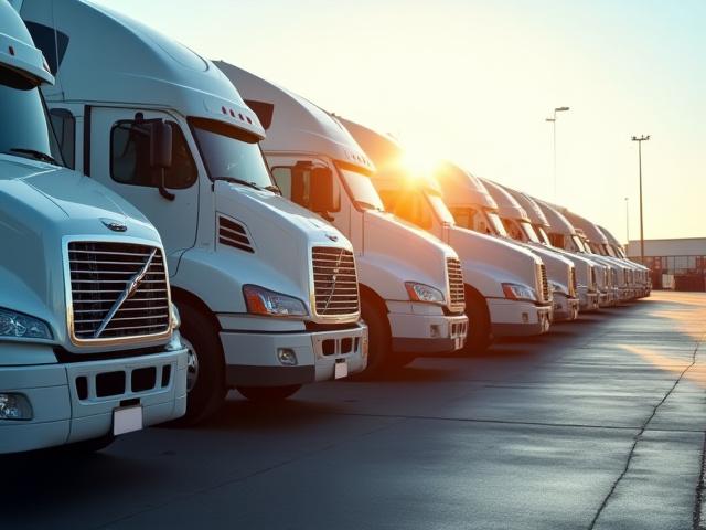 Modern M&ZS Trucking fleet parked at Canal Winchester facility