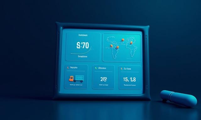 A digital interface showing real-time temperature tracking for medical freight