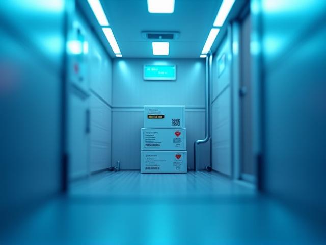 Close up of temperature-controlled pharmaceutical products being loaded into a truck